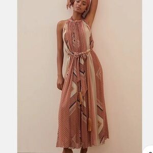 Anthropologie Nikita Mhaisalkar Abstract Halter Maxi Dress
